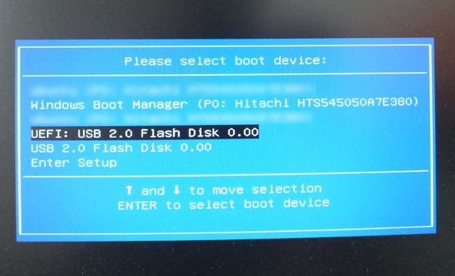 Select boot device