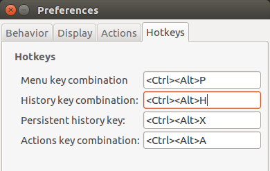 Parcellite hotkey